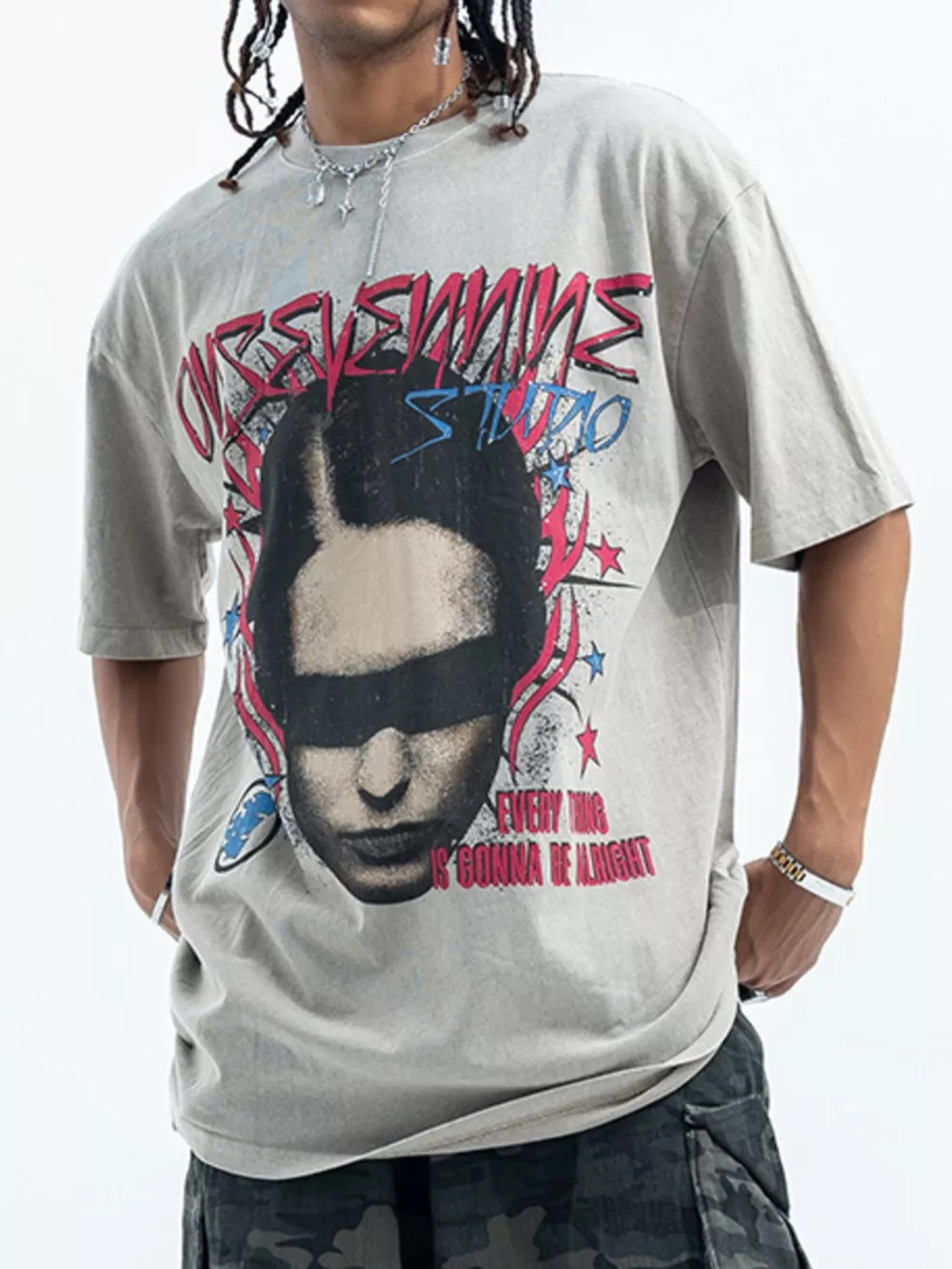 Men's Vintage Graphic Oversized T-Shirt, image 3