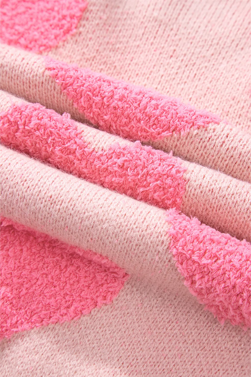 Valentine's Day Heart Jacquard Round Neck Sweater, image 2