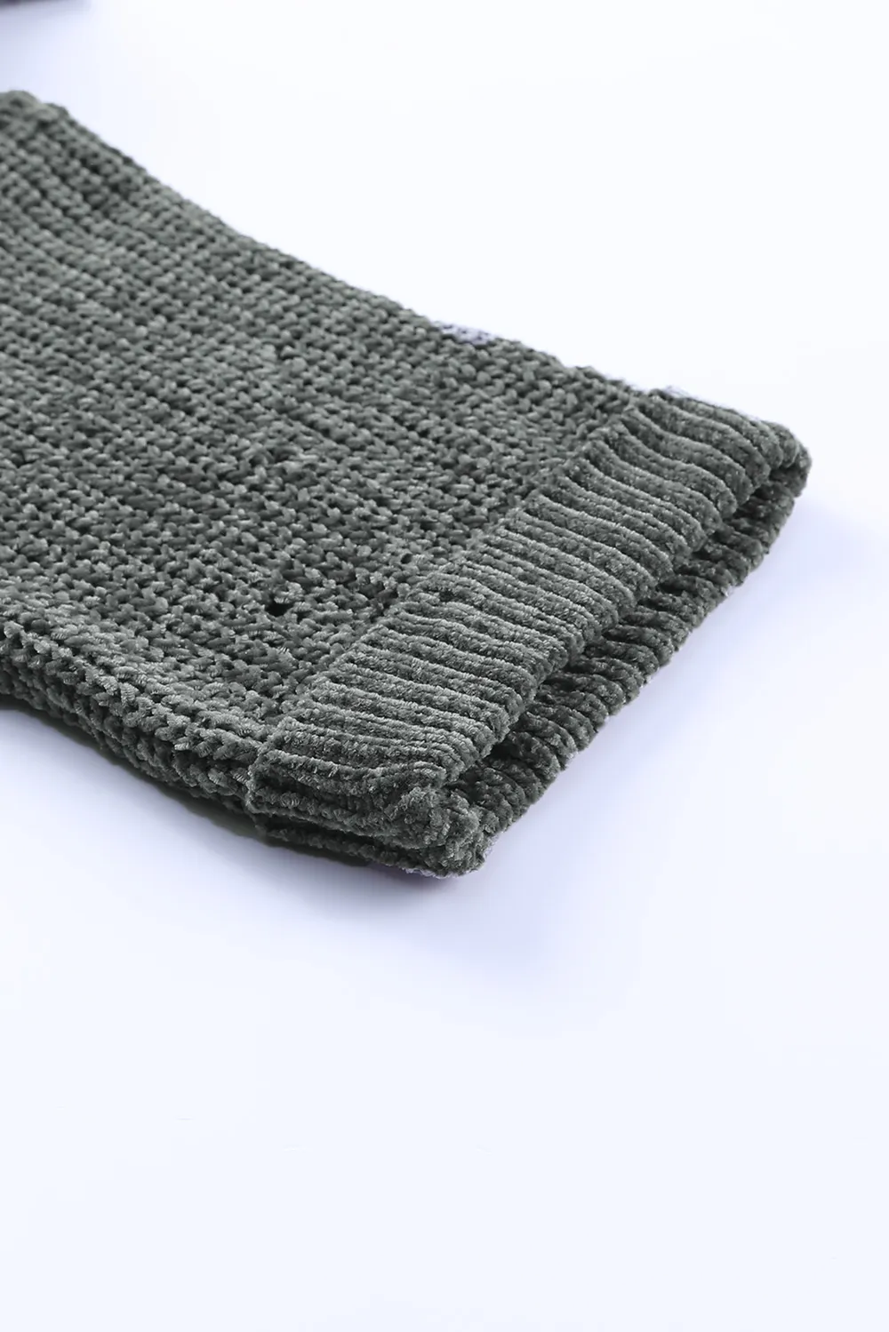 Distressed Round Neck Drop Shoulder Sweater, image 4
