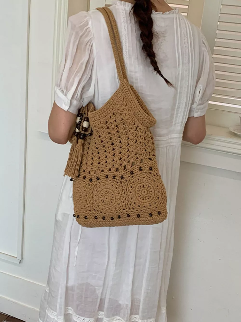 Crochet Knit Shoulder Bag, image 10