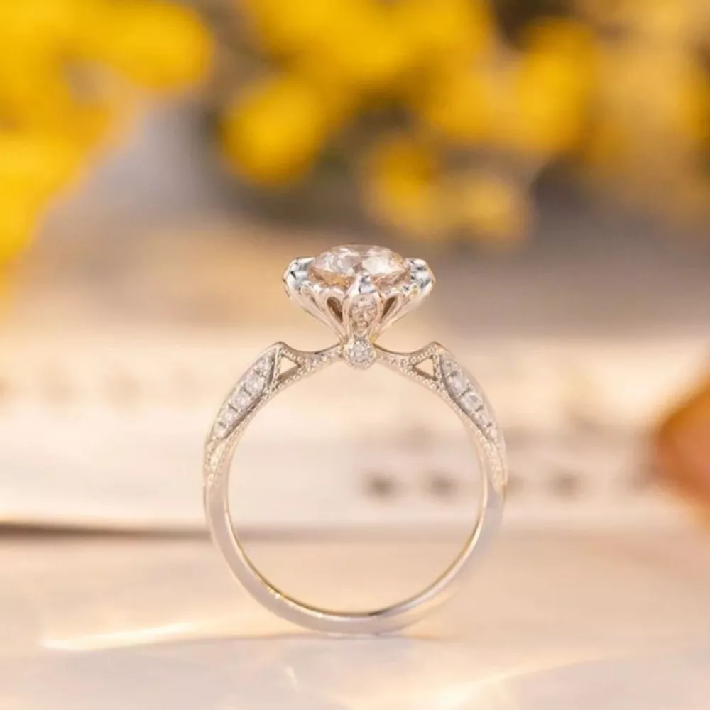 1 Carat Moissanite 925 Sterling Silver Ring, image 3