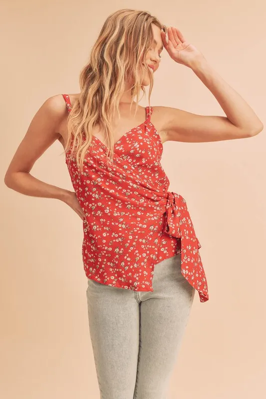 Ditsy Floral Surplice Adjustable Straps Cami, image 3