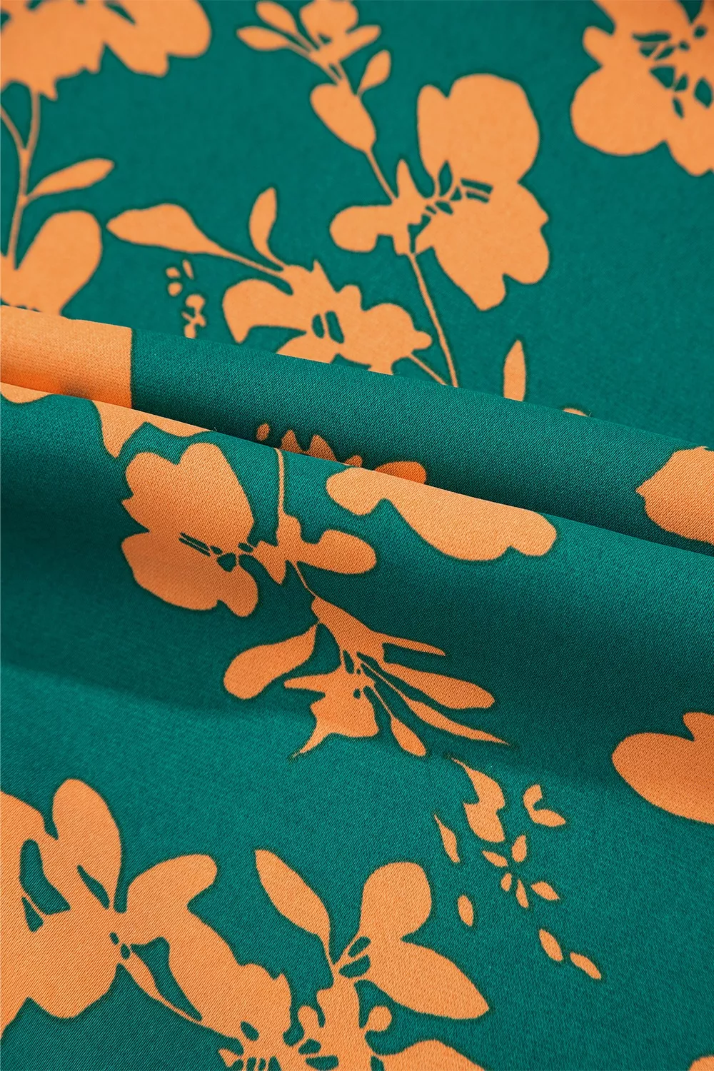 Printed Ruffled Hem Button Front Dress, image 2