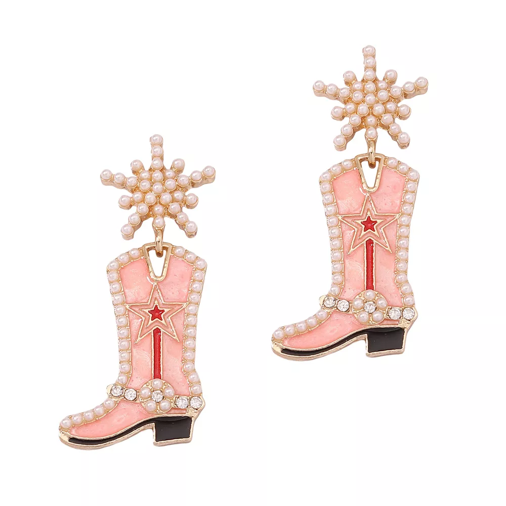 Cowgirl Boot Dangle Earrings, image 3