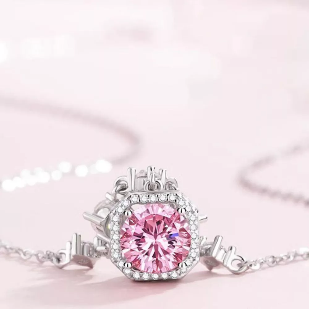 925 Sterling Silver Zircon Pendant Necklace, image 4