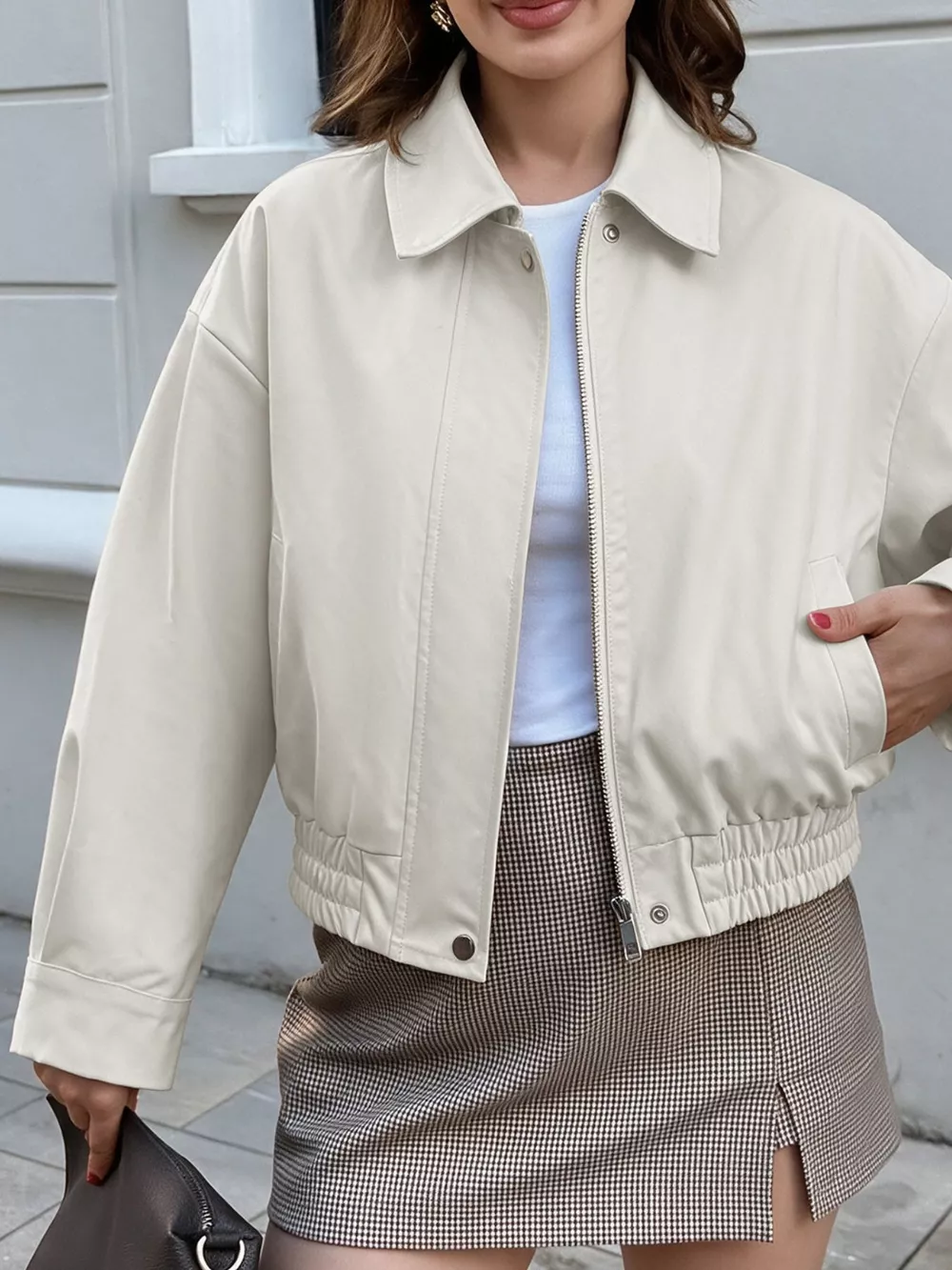 Cropped Faux Leather Jacket, image 3