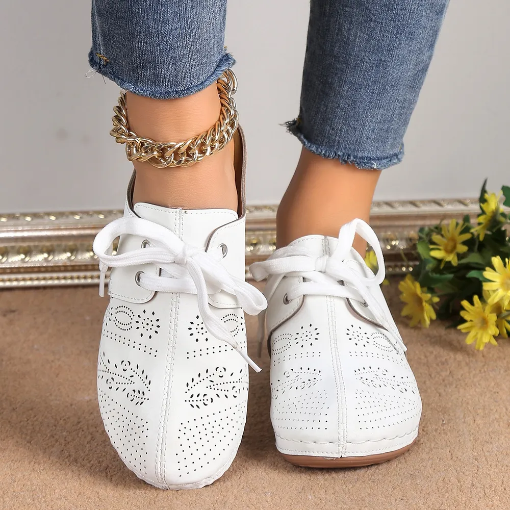 Lace-Up Round Toe Wedge Sandals, image 10