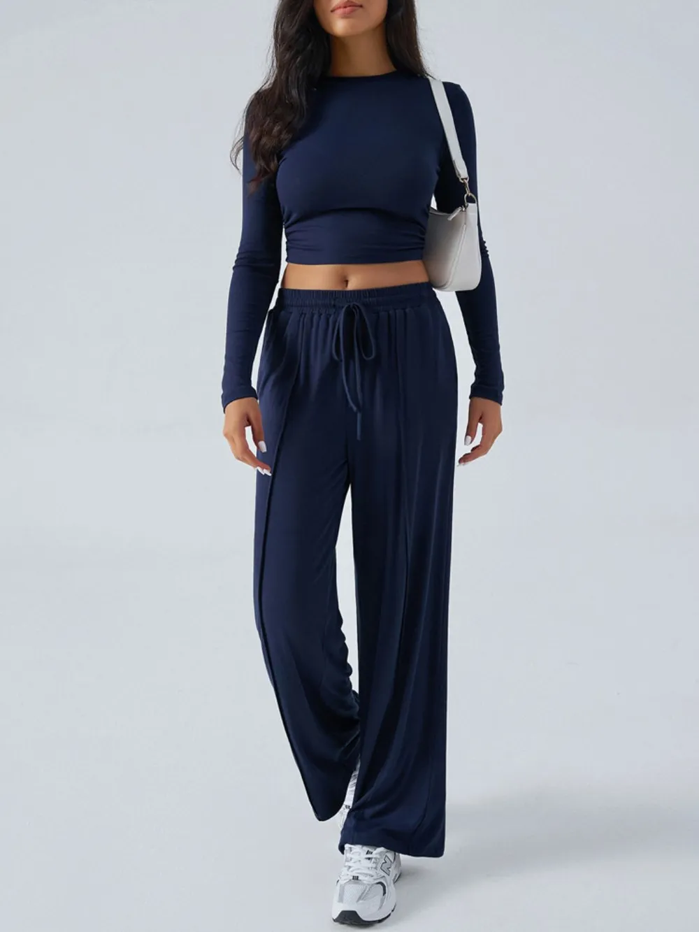 Round Neck Long Sleeve Top and Pants Set, image 23