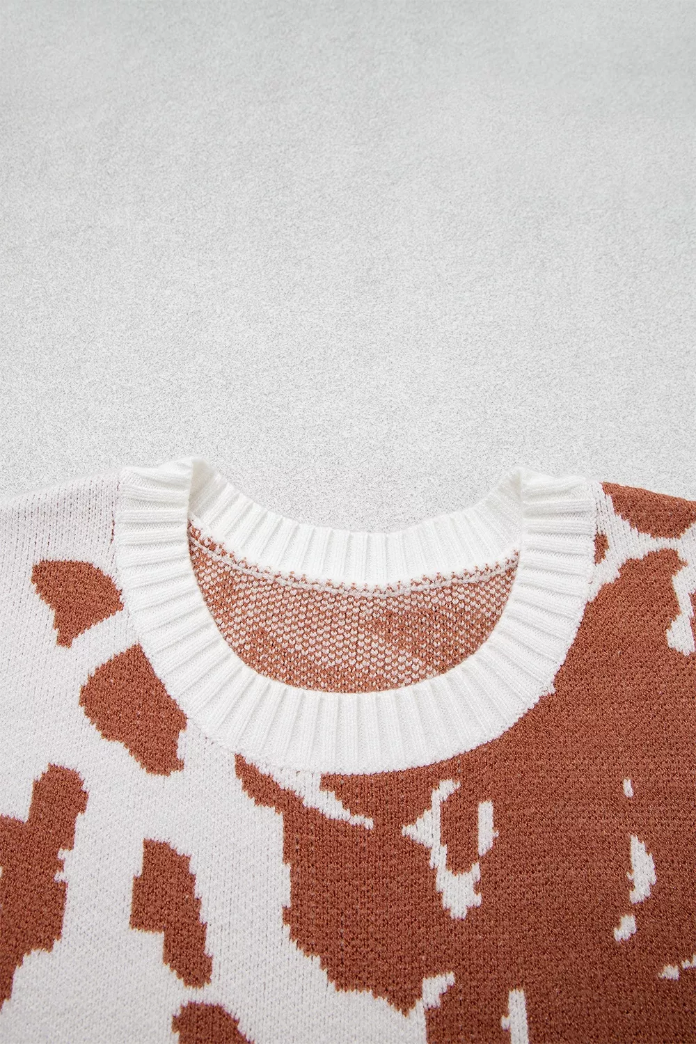 Abstract Print Drop Shoulder Long Sleeve Round Neck Sweater, image 8