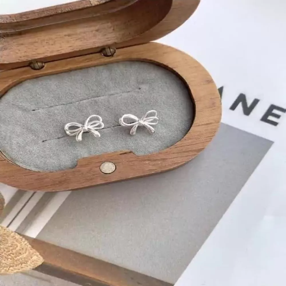 925 Sterling Silver Bow Earrings, image 2