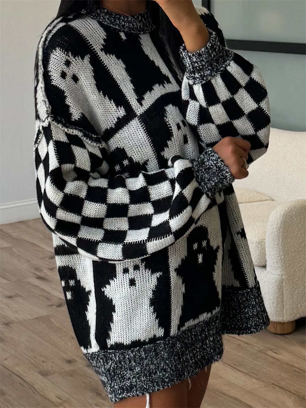 Ghost Dropped Shoulder Long Sleeve Sweater, image 2