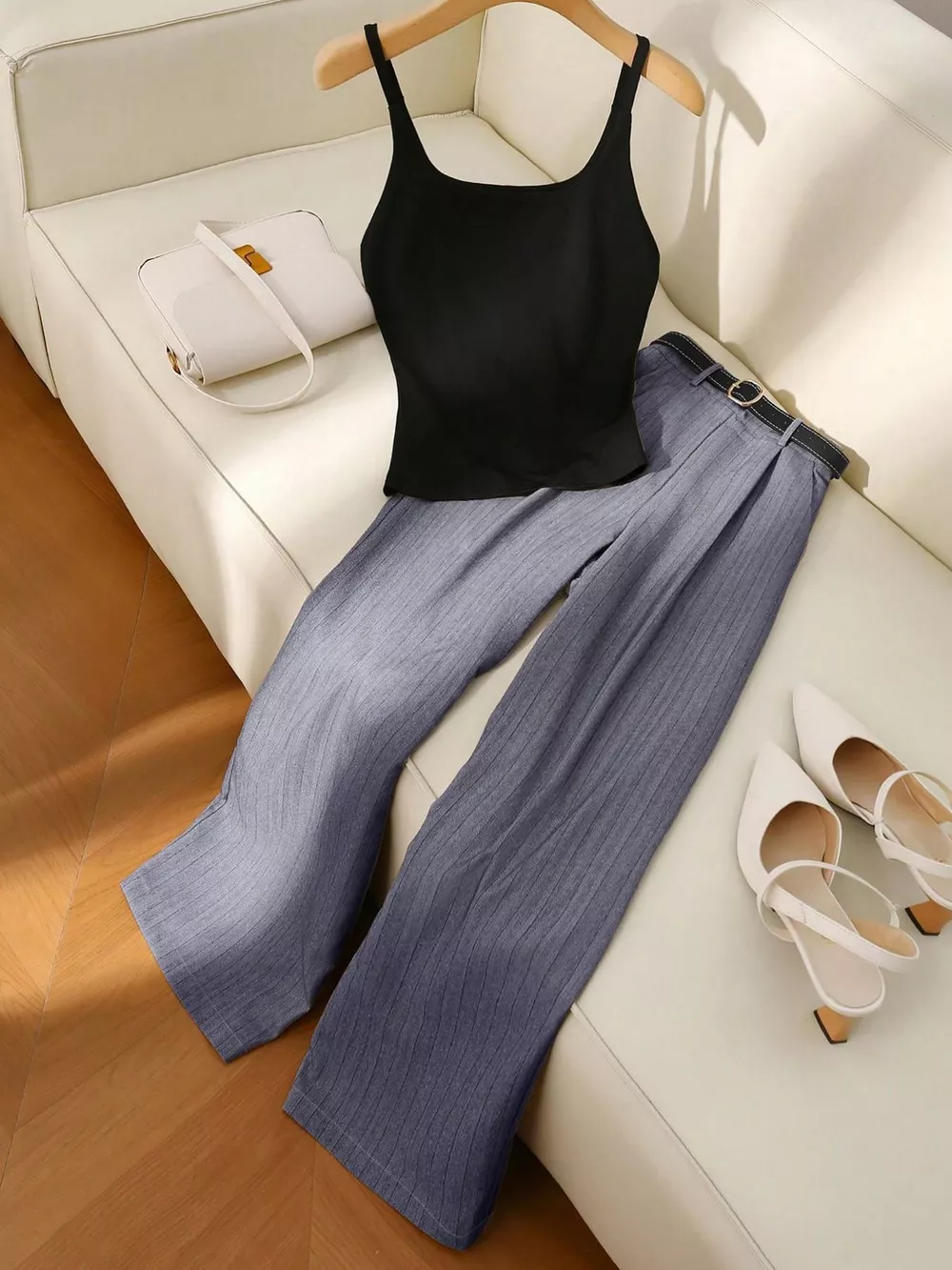 Sleeveless Top and Wide-Leg Pants Set, image 11