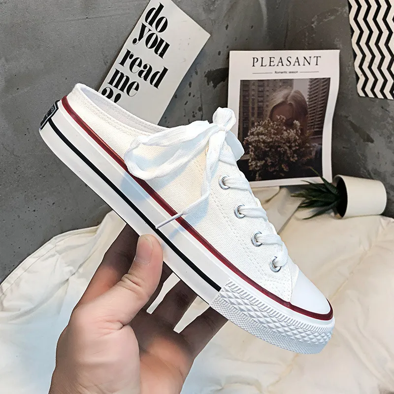 Round Toe Lace-Up Canvas Sneakers, image 6