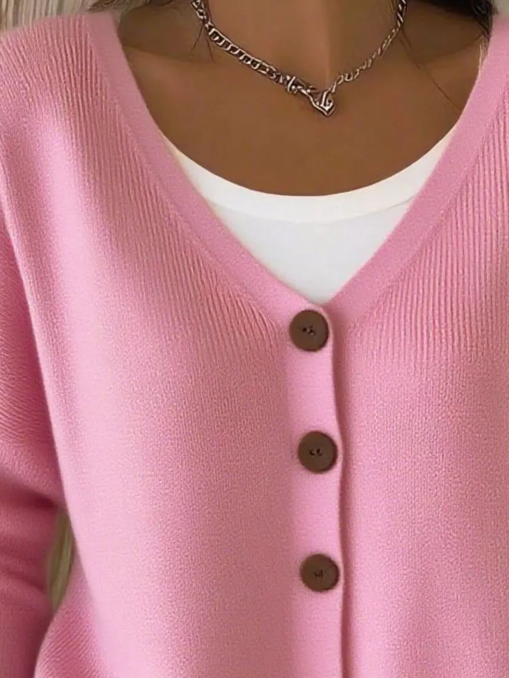 Full Size V-Neck Button-Down Knit Cardigan Plus Size, image 5