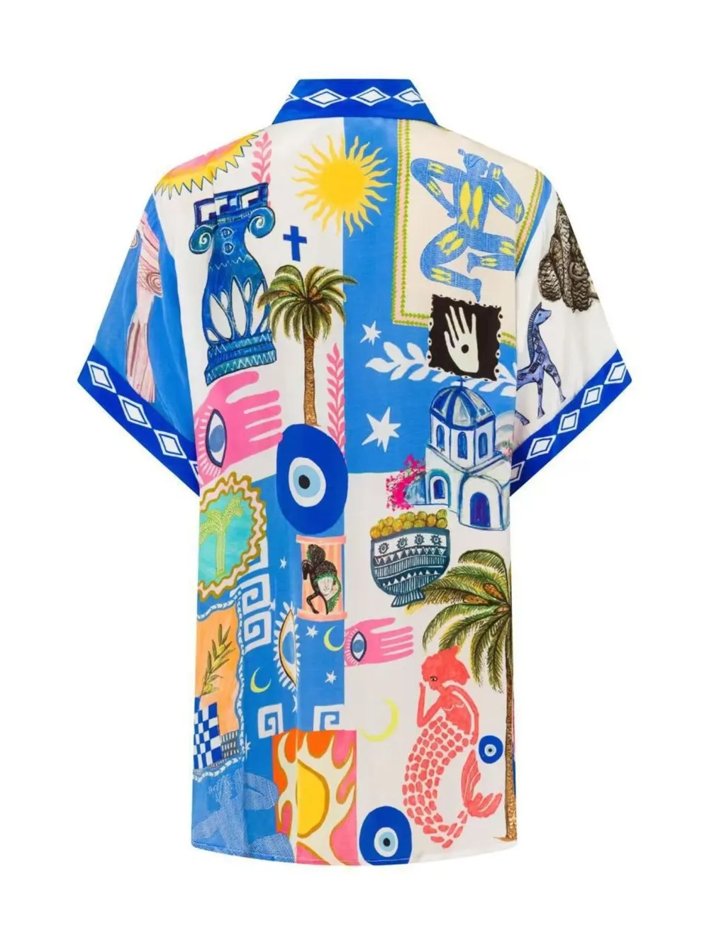 Printed Button Up Shirt and Shorts Set, image 5