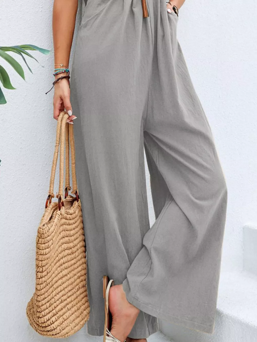 Full Size Casual Wide-Leg Overalls with Pockets Plus Size, image 15