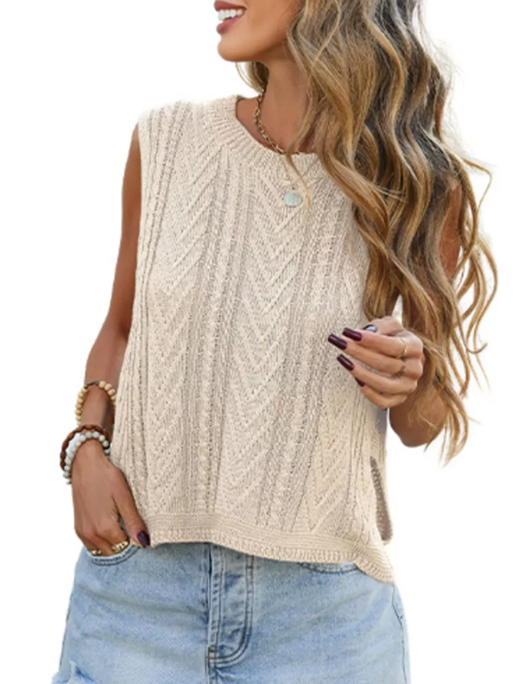 Chevron Knit Sweater Vest, image 4