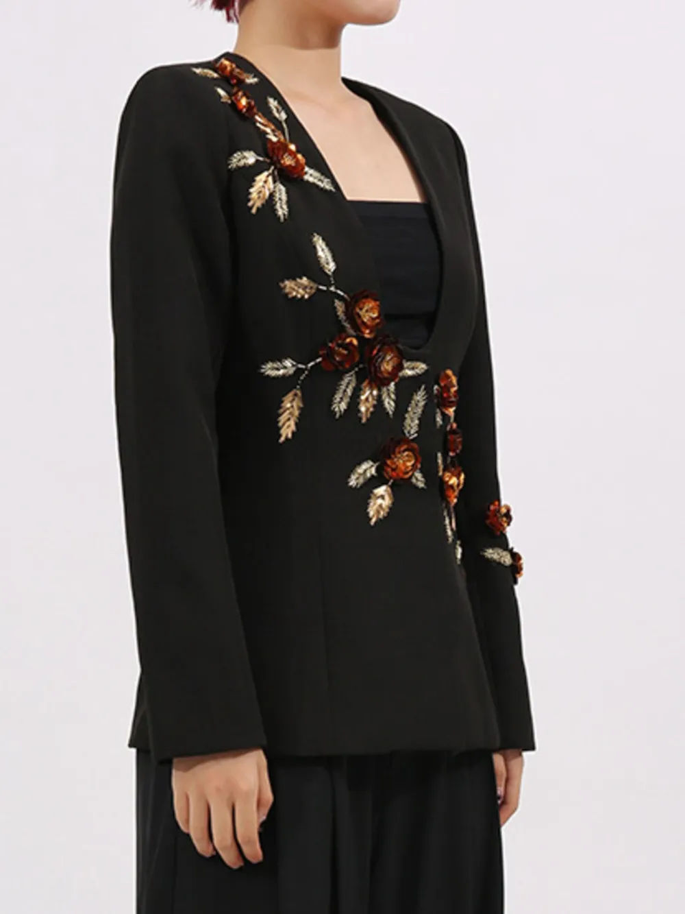 Embroidered Long Sleeve Blazer, image 7