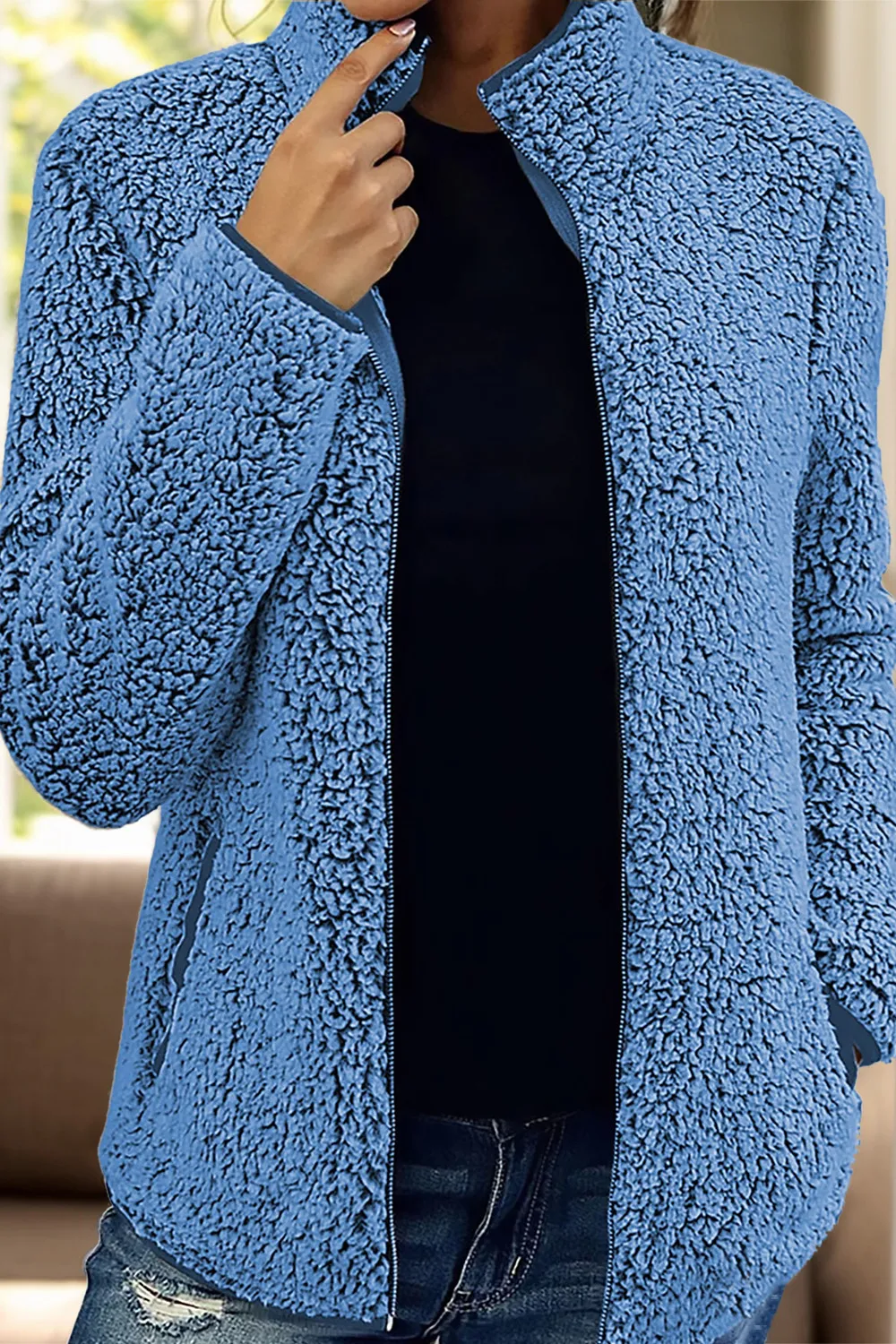 Pocketed Zip Up Turtleneck Jacket, image 19