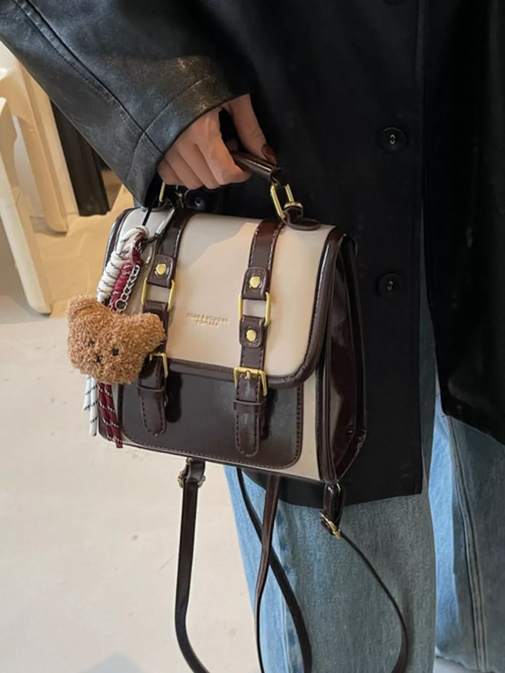 Vintage Style Buckle Backpack Bag, image 5