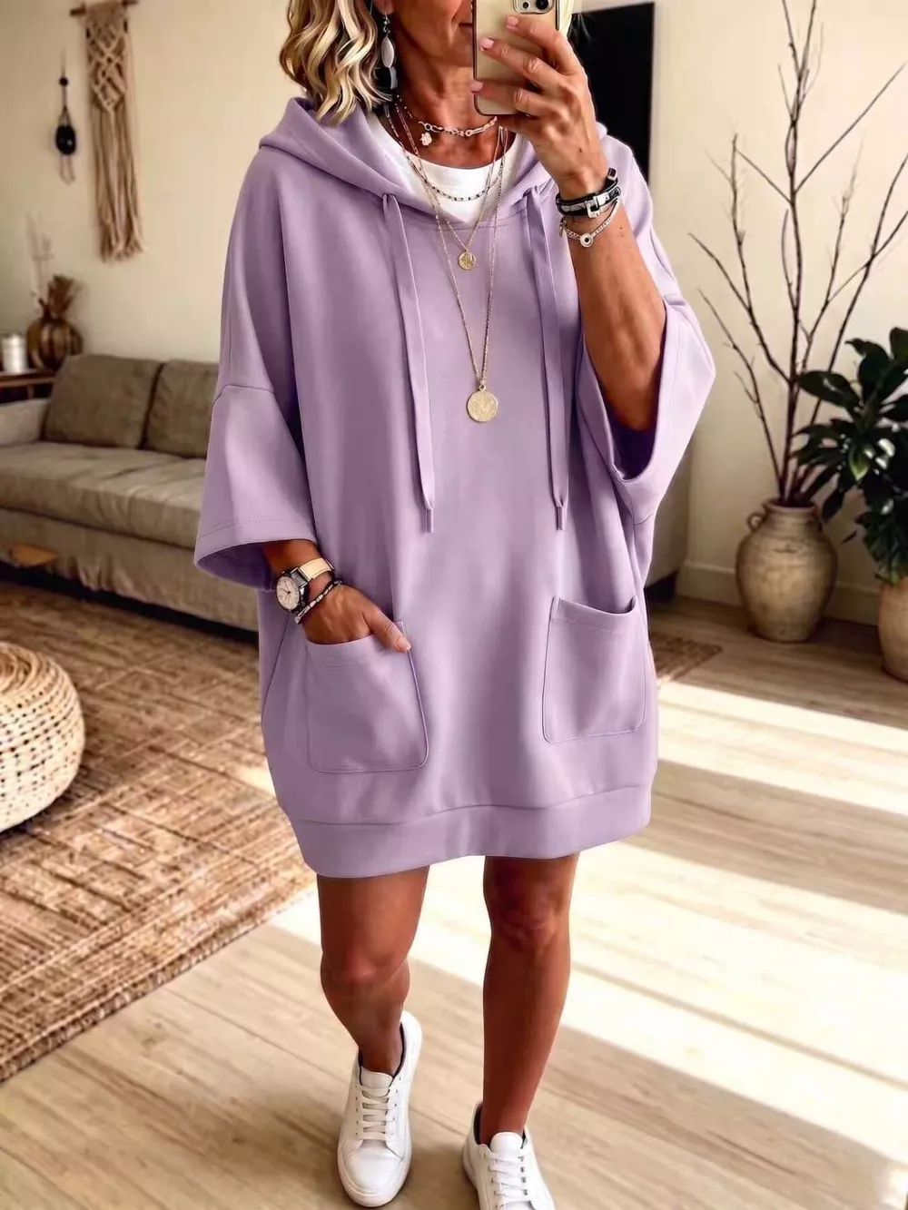 Full Size Drawstring Oversized Front Pockets Oversized Hoodie Plus Size, image 19