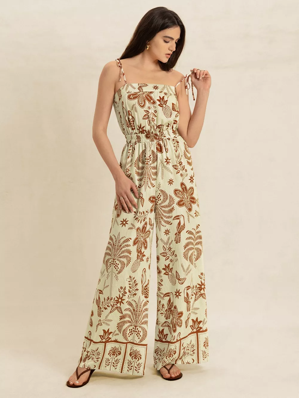 Tie Strap Wide Leg Jumpsuit, image 4