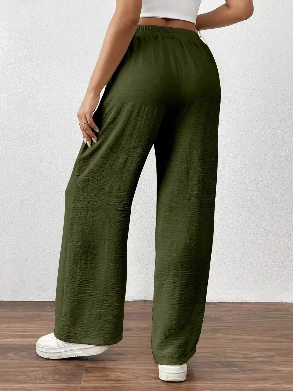 Casual Drawstring Wide Leg Pants, image 5