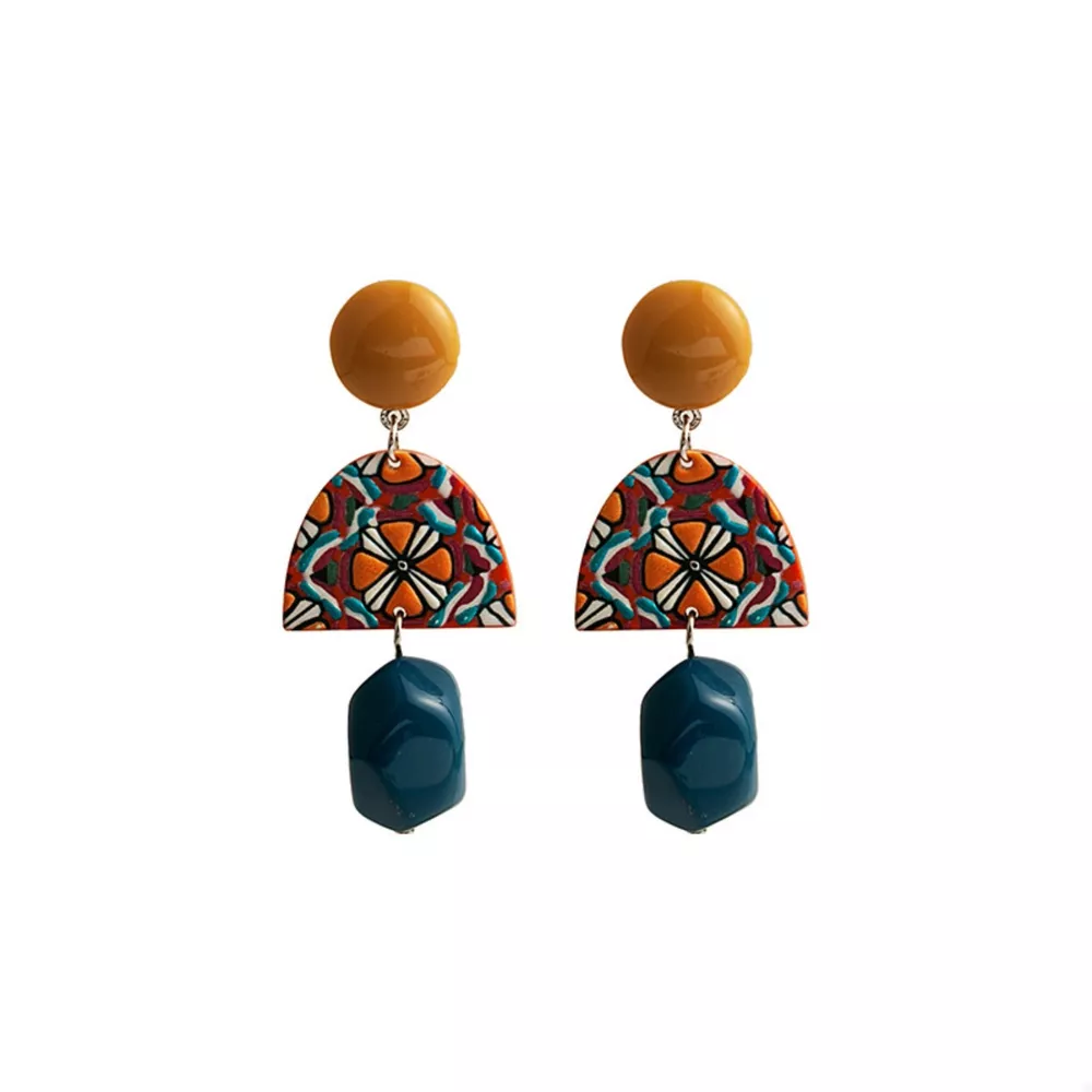 Geometric Pattern Drop Earrings, image 5