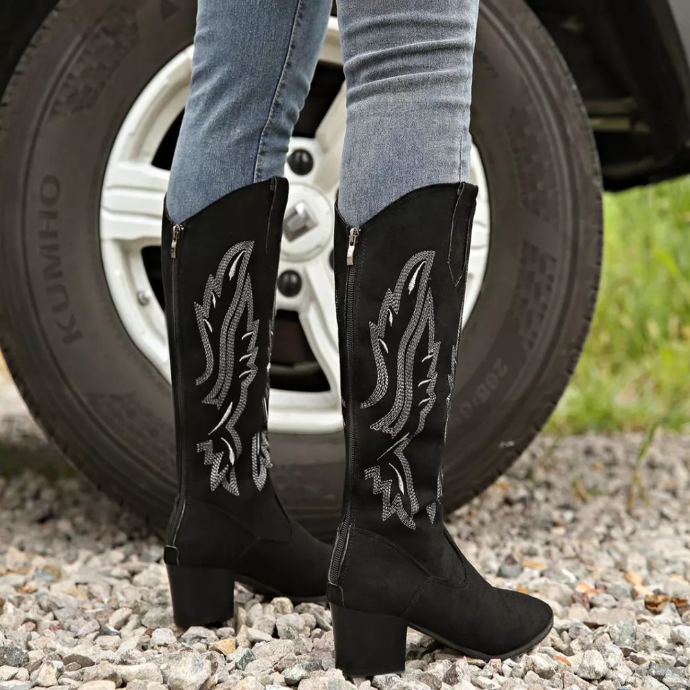 Point Toe Block Heels Boots, image 5