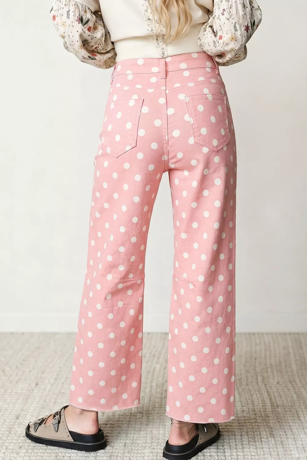 Polka Dot Wide Leg Jeans, image 2