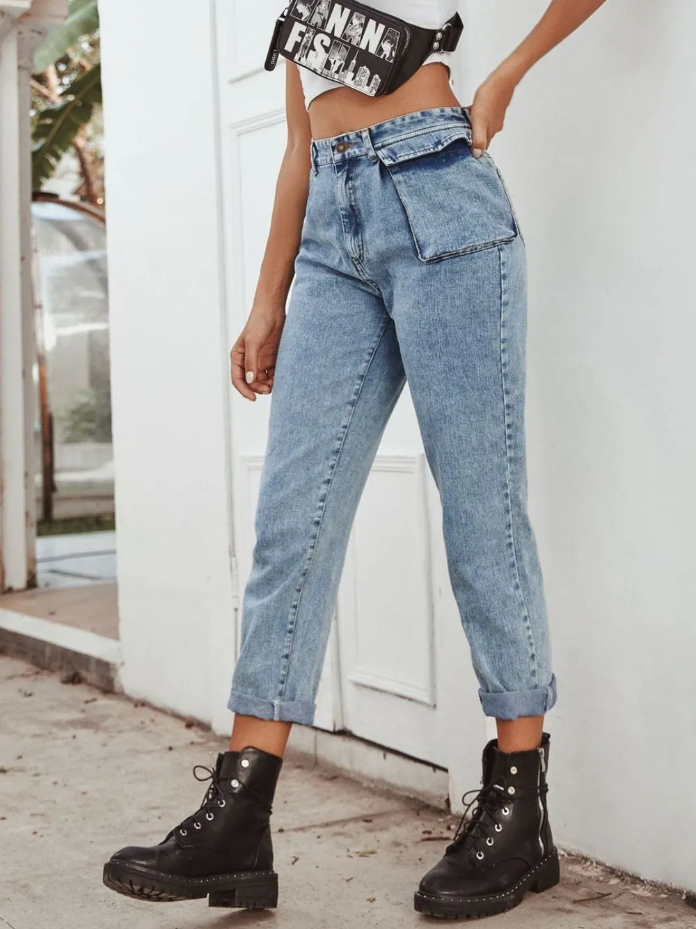 High Waist Straight Leg Jeans, image 4