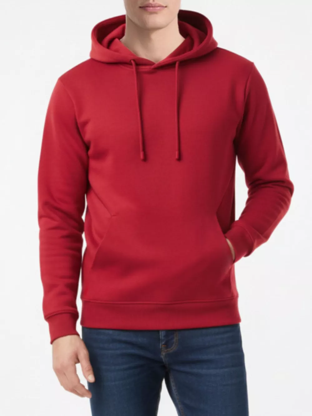 Men's Full Size Kangaroo Pocket Drawstring Hoodie Plus Size, image 2