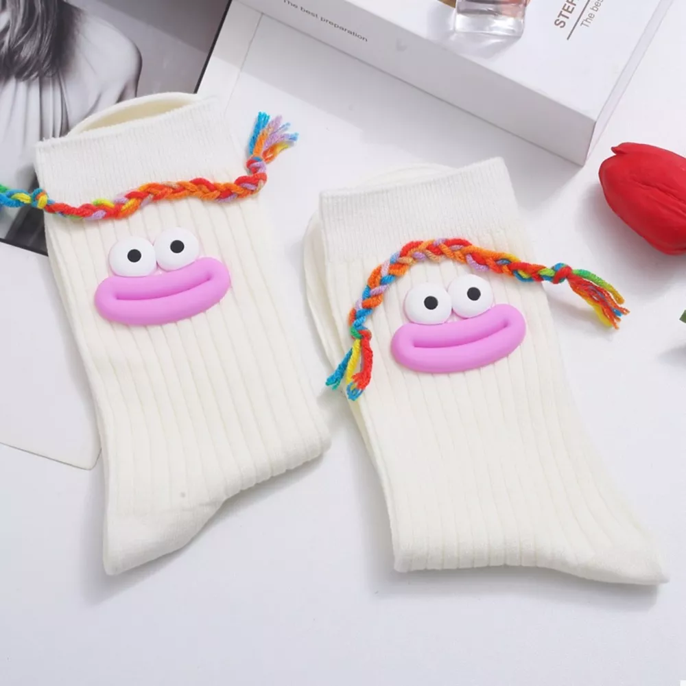 Cartoon Ribbed Knit Crew Socks, image 12
