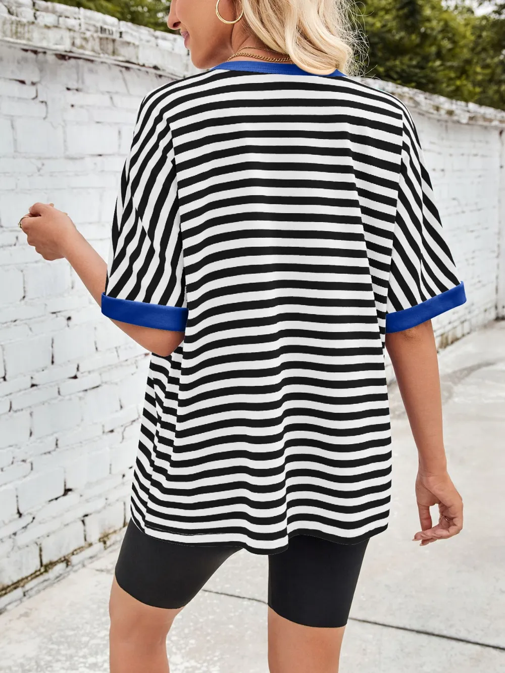 Striped Round Neck Half Sleeve T-Shirt, image 15