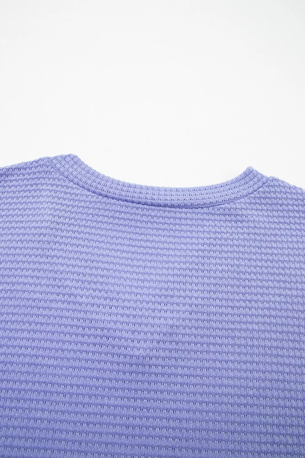 V Neck Short Sleeve Plus Size Waffle Knit Top, image 8