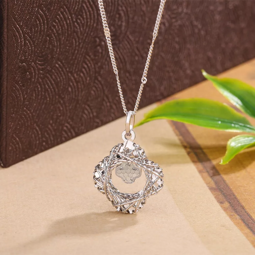 925 Sterling Silver Clover Pendant Necklace, image 4