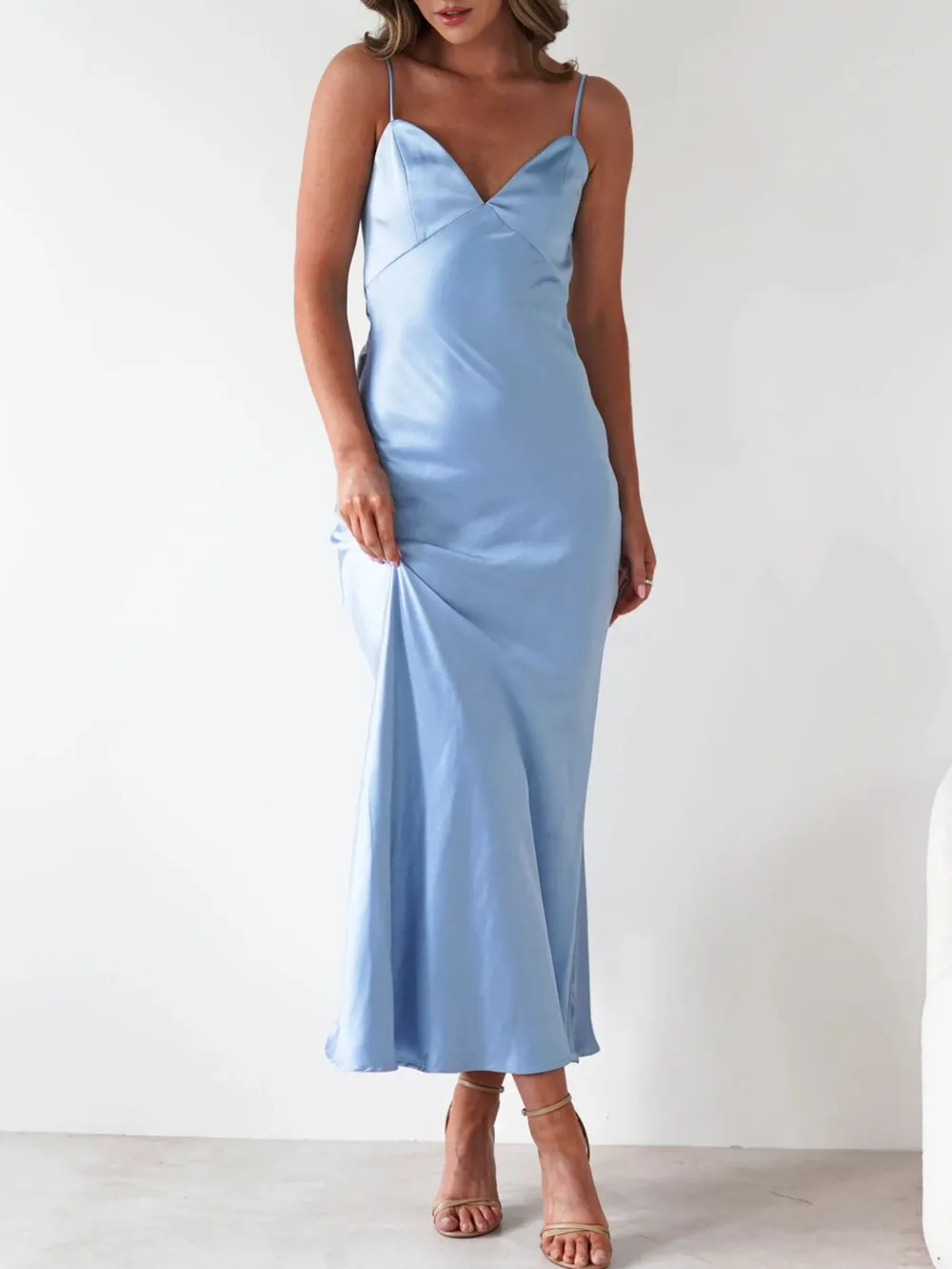 Satin Backless Cami Dress, image 4