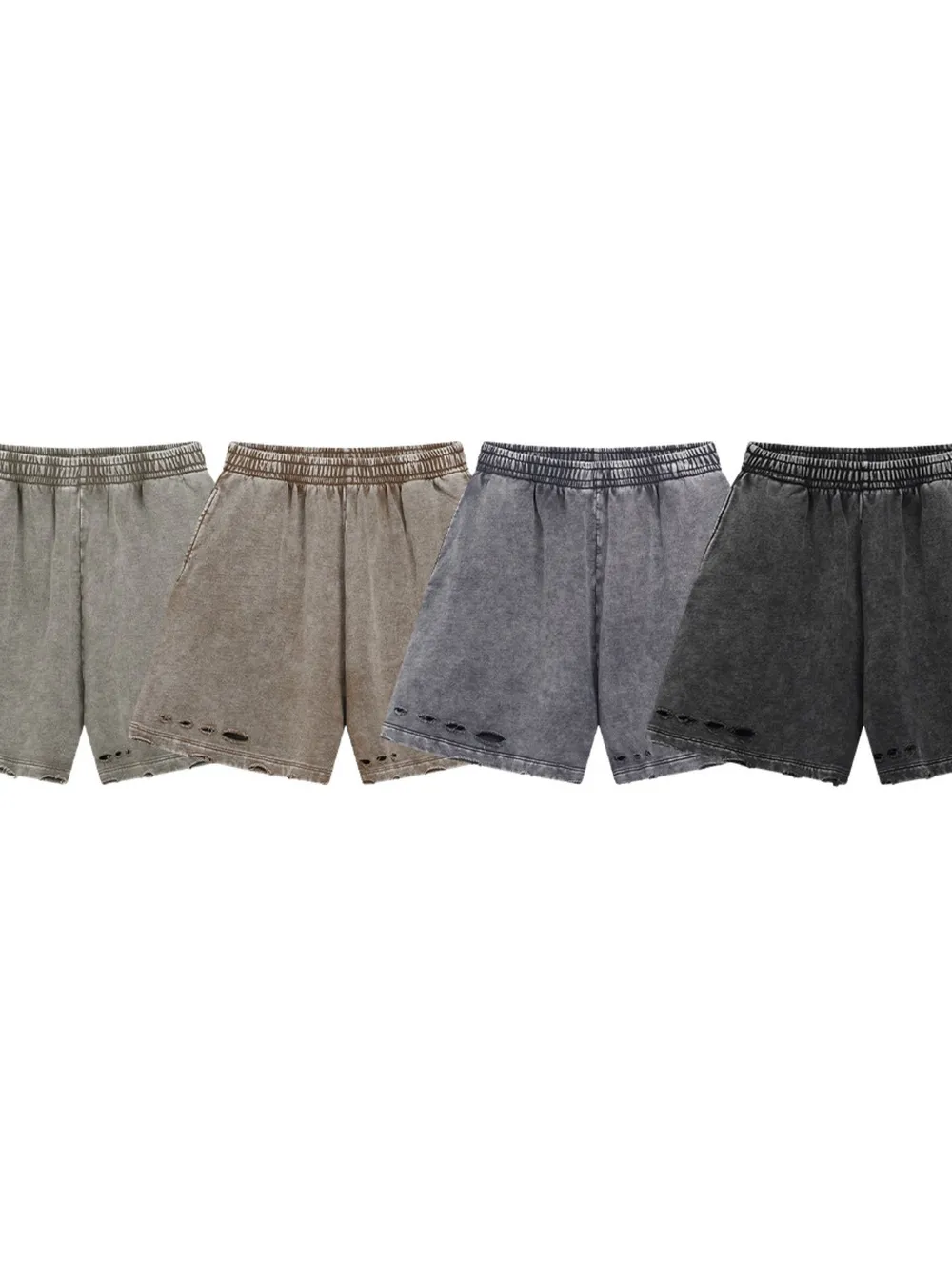 Men's Distressed Drawstring Shorts, image 6