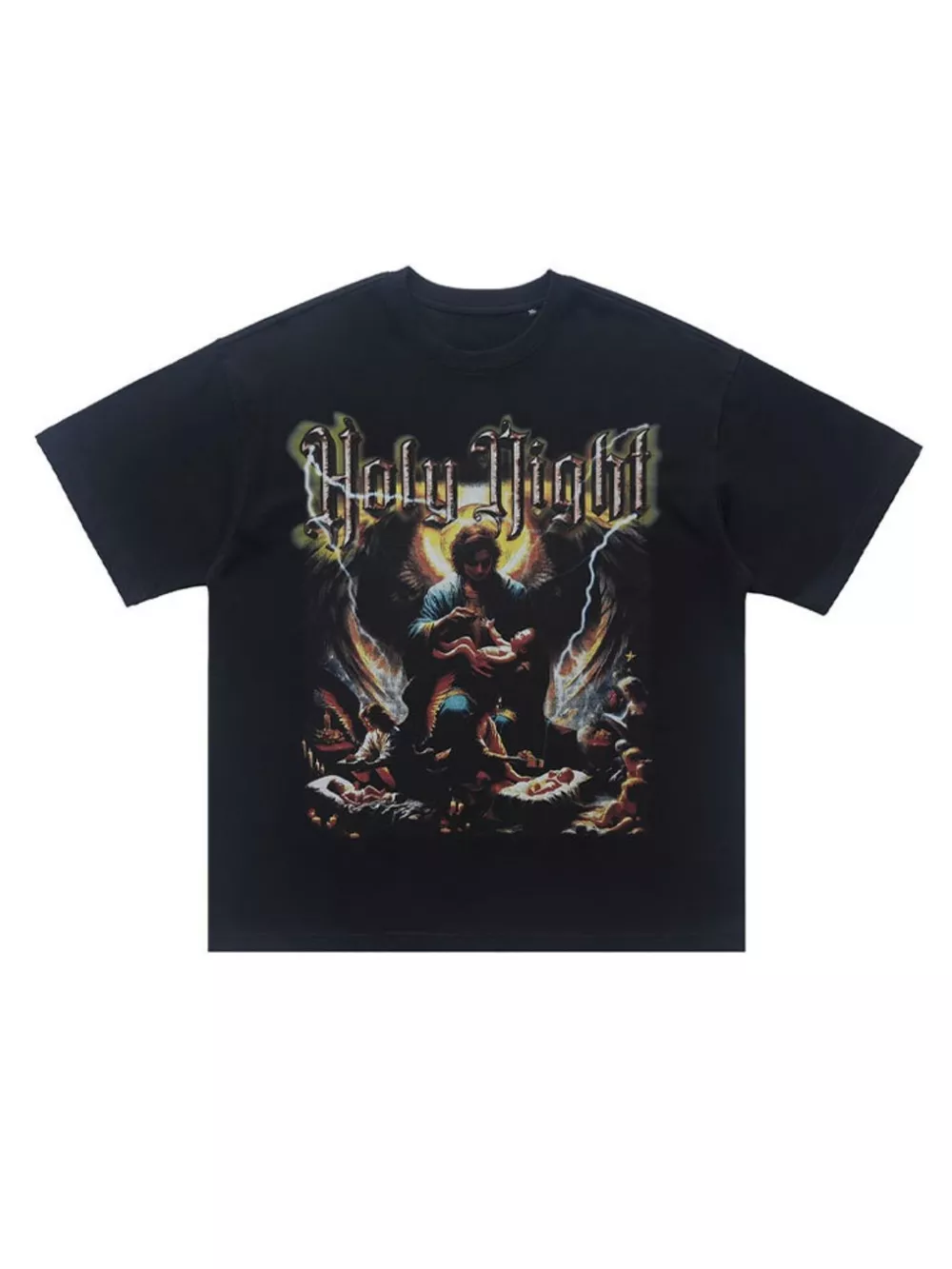 Men's Graphic Round Neck Oversized T-Shirt, image 4