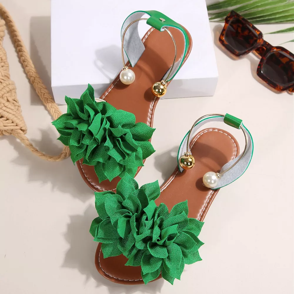 Floral Decor Flat Sandals, image 8