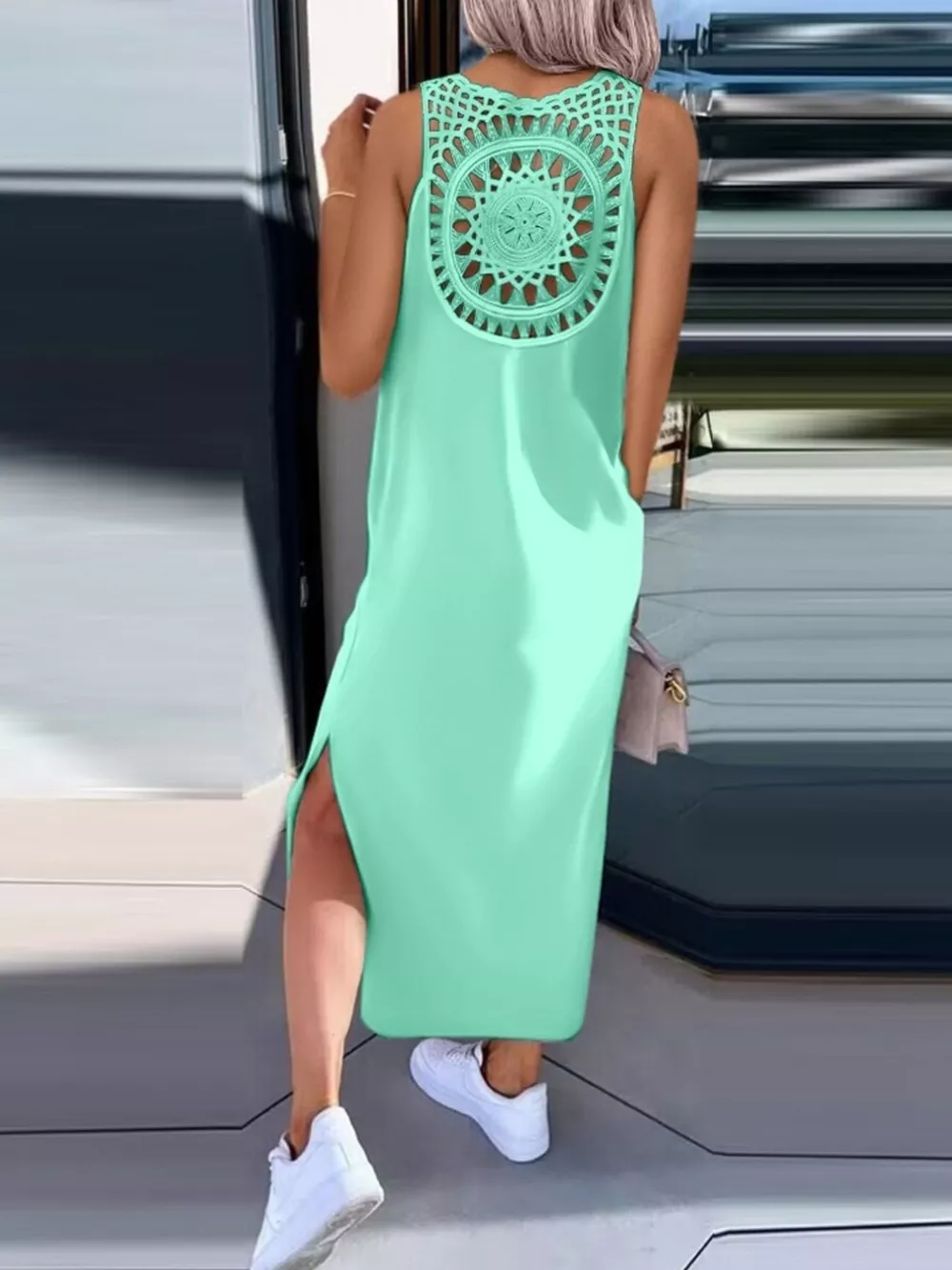 Side Slit Sleeveless Maxi Dress, image 6