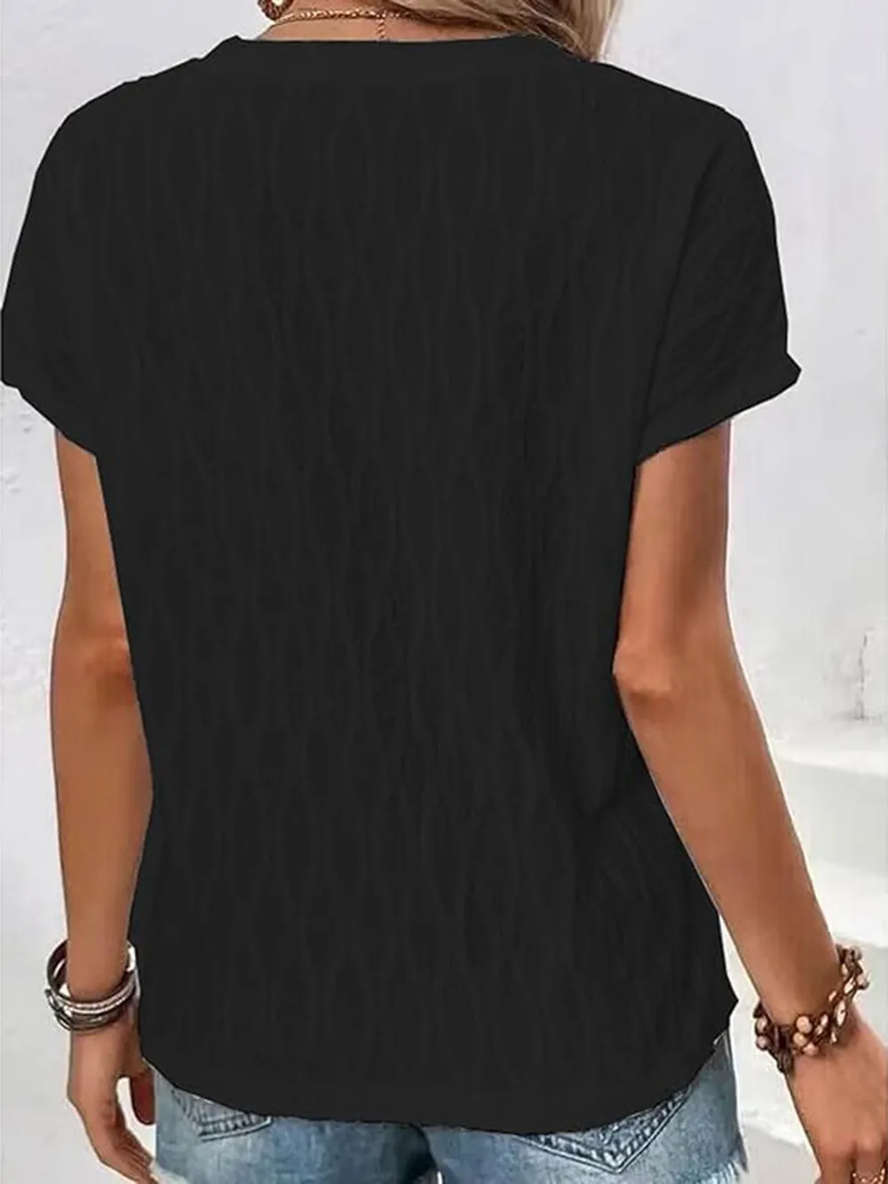 Full Size Round Neck Short Sleeve T-Shirt, image 13