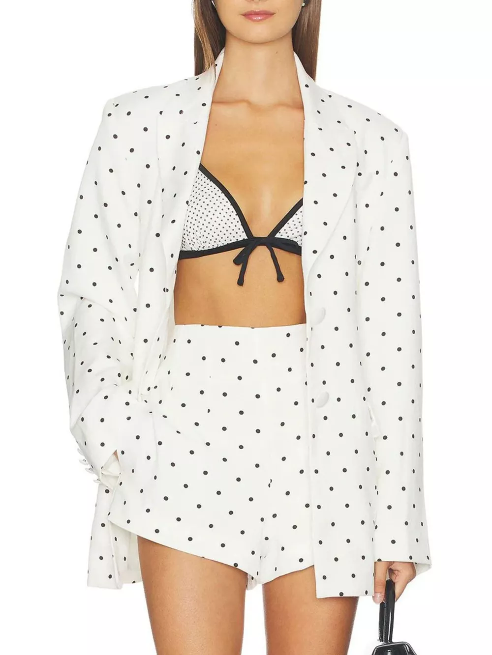 Polka Dot Single-Breasted Blazer, image 2