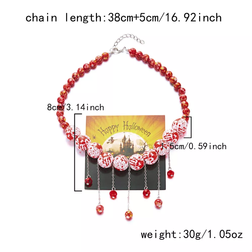 Halloween Theme Necklace with Dangling Beads, image 5