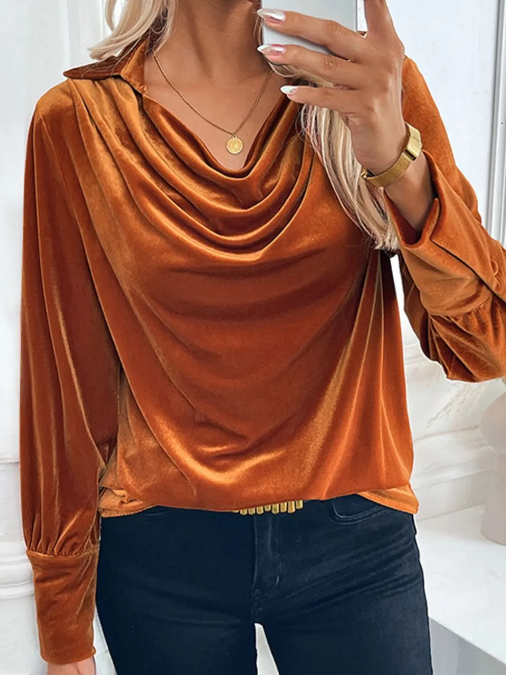 Ruched Long Sleeve Blouse, image 5