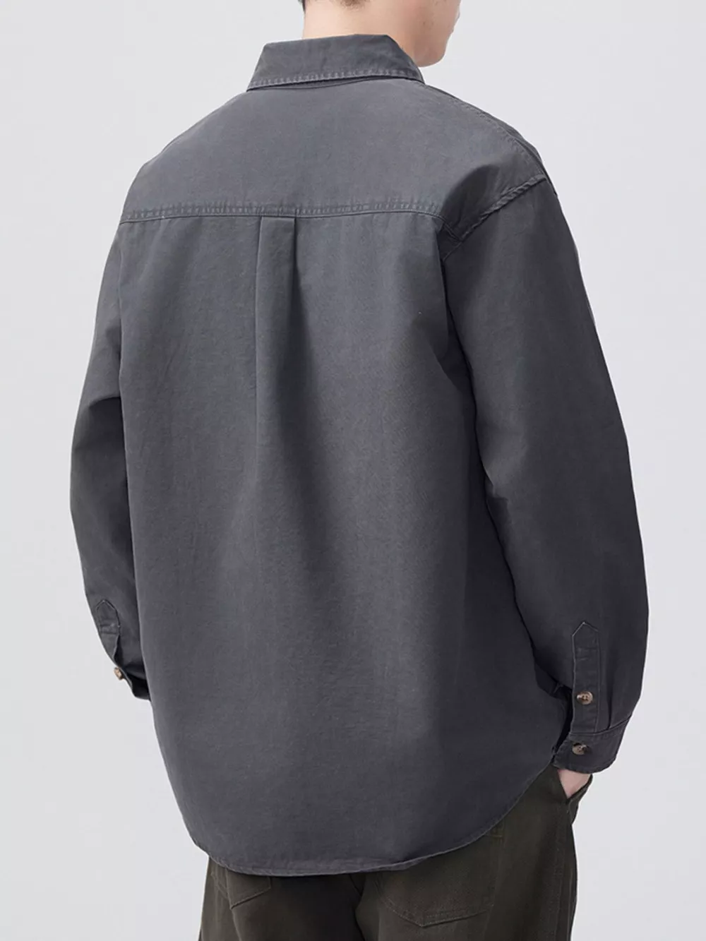 Men's Plus Size Button Up Long Sleeve Shirt