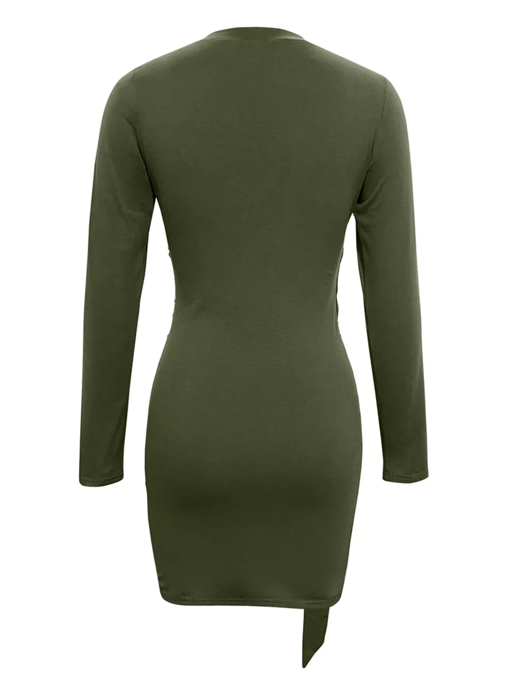 Round Neck Long Sleeve Bodycon Dress, image 6