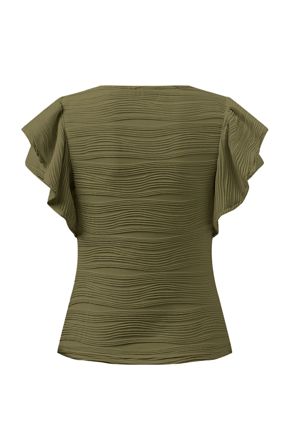 Textured Round Neck Cap Sleeve Top, image 13