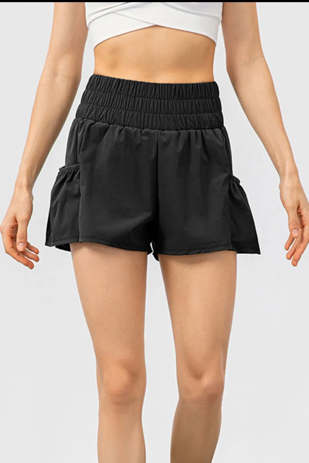 Elastic Waist Pocketed Active Shorts, image 5