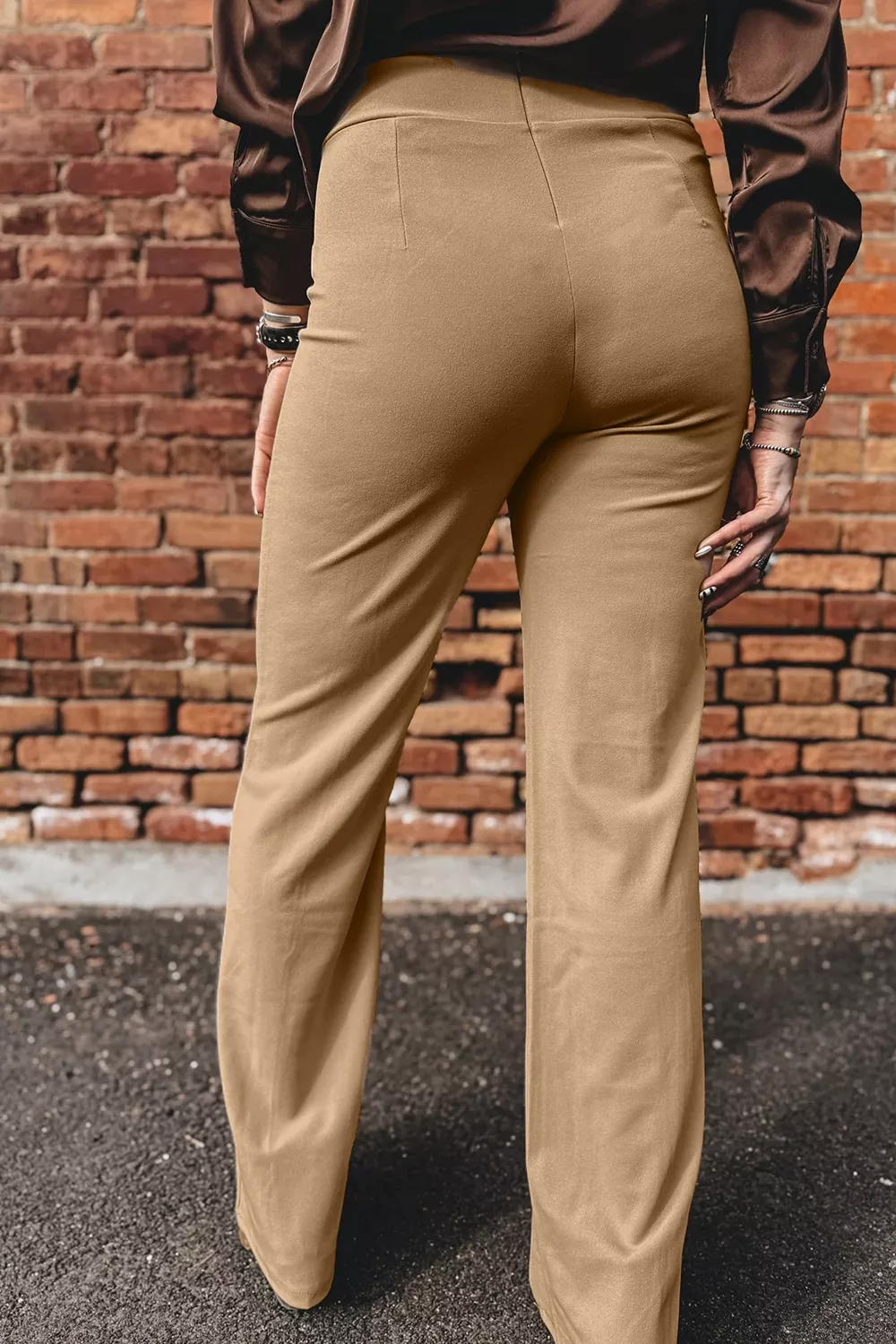 High Waist Full Length Regular Fit Pants, image 5